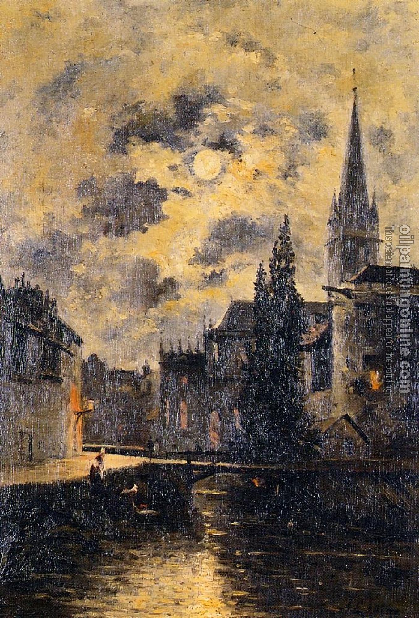 Lepine, Stanislas - A Moonlit Canal